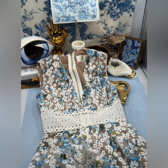 🆕 BRONX & BANCO 🧿 NWOT Amsonia Blue White Floral Embroidered Dress Sz AU8 US4 - Picture 12 of 15